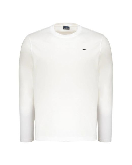 Paul & Shark White Long Sleeve T-Shirts for men