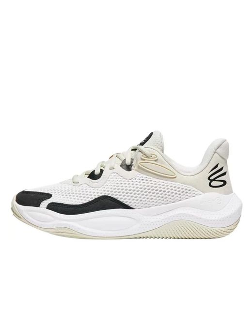 Under Armour White Curry Splash 24 Suede Basketball Shoes Summit
