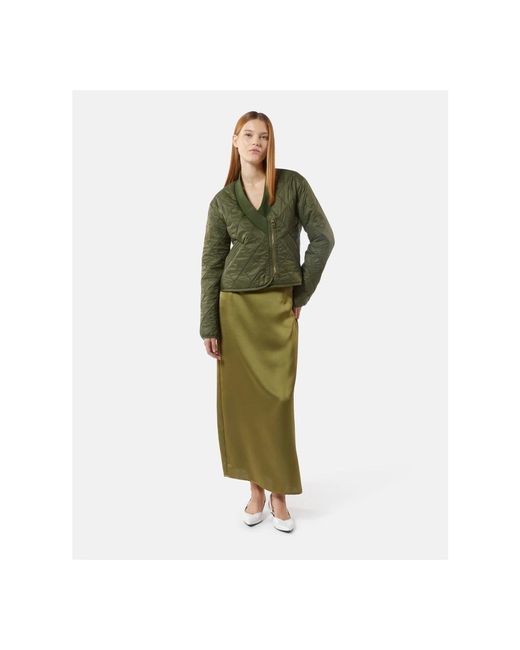 Silvian Heach Lange Satijnen Rok Met Detail in het Green