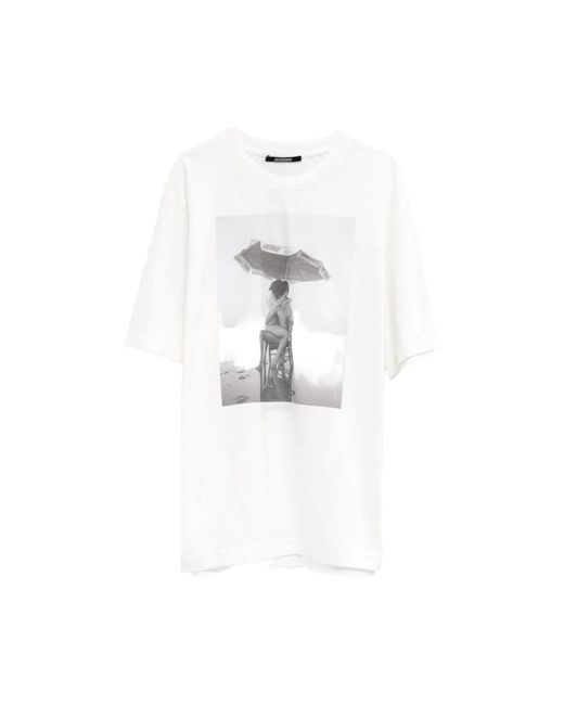Jacquemus White Graphic-Print T-Shirt for men