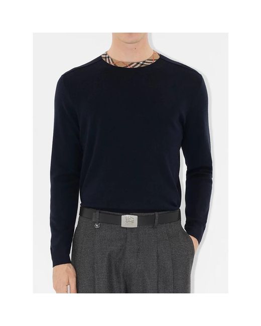 Burberry Round-Neck Knitwear in het Blue voor heren