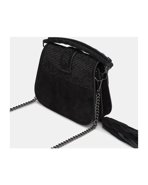 Alma En Pena. Black Handtasche mit glitzer bedeckt