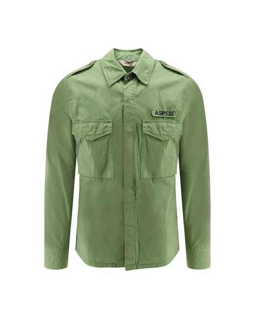 Aspesi Overhemden ,Groen ,Katoen Casual Overhemd in het Green voor heren
