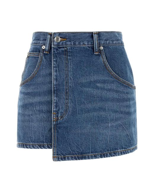 Alexander Wang Denim Mini Rok in het Blue