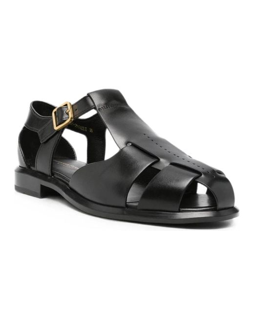 ADRIANNA FERETTI Black Flat Sandals