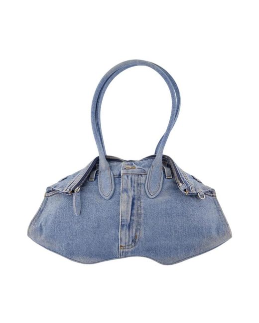 McQueen Blue Shoulder Bags