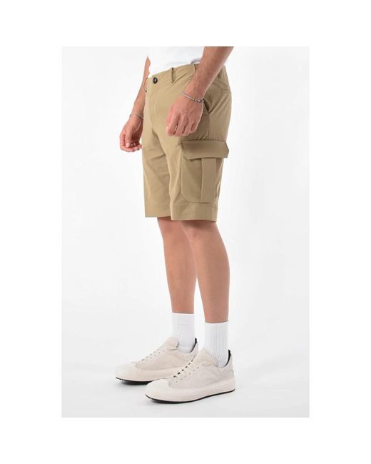 Rrd Cargo bermuda shorts mit verstecktem verschluss in Natural für Herren