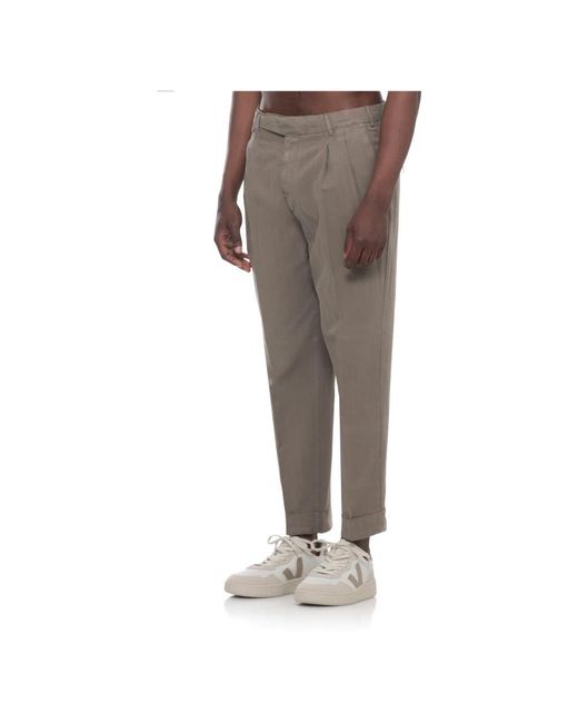PT Torino Gray Cropped Trousers for men