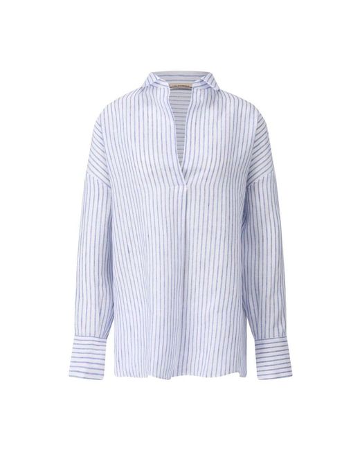 Bloomings Blue Gestreifte oversized leinenbluse nizza