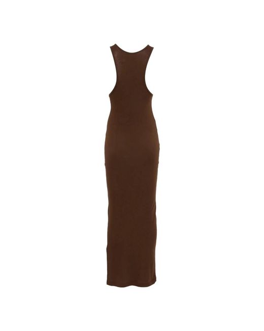 Entire studios Kleedjes ,Bruin ,Katoen Midi Muscle Tank Jurk in het Brown