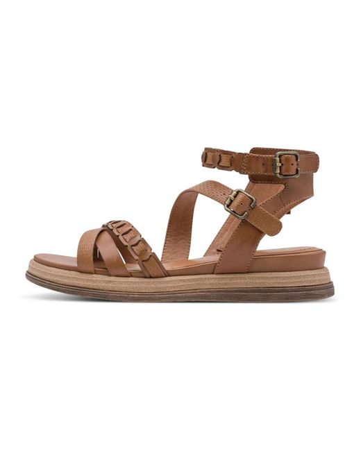 Tamaris Brown Flat Sandals