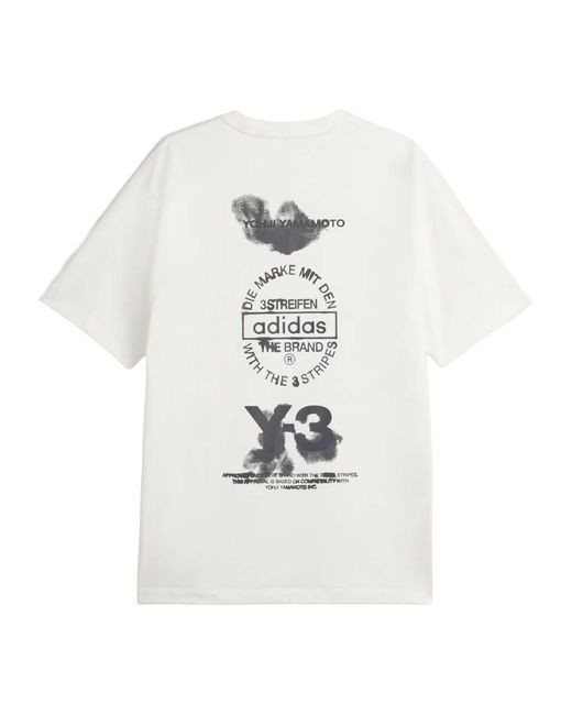 Y-3 Graphic Short Sleeve Tee in het White voor heren