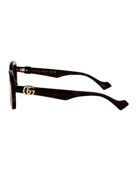 Gucci Brown Sonnenbrille mit quadratischem acetatrahmen in dunkelbrauner schildpatt-optik