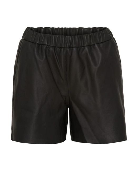 Notyz Korte Broeken ,Zwart ,Leer Short Shorts in het Black