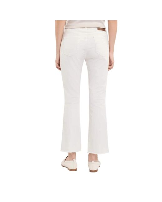 Fay Jeans ,Wit ,Katoen Witte Skinny Broek Met Rafelrand in het White