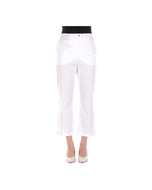 Max Mara Cropped Broeken in het White