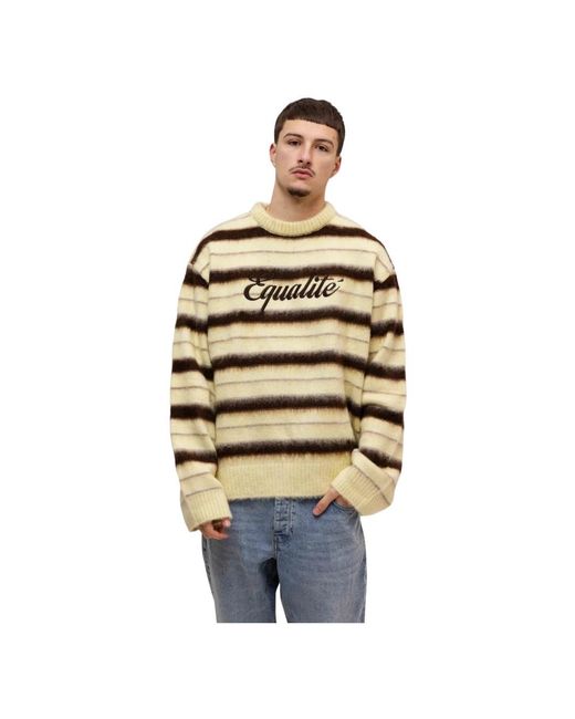 Round-Neck Knitwear Equalite de hombre de color Metallic