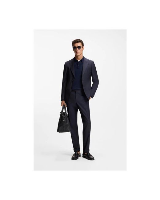 Boss Blue Single Breasted Suits for men