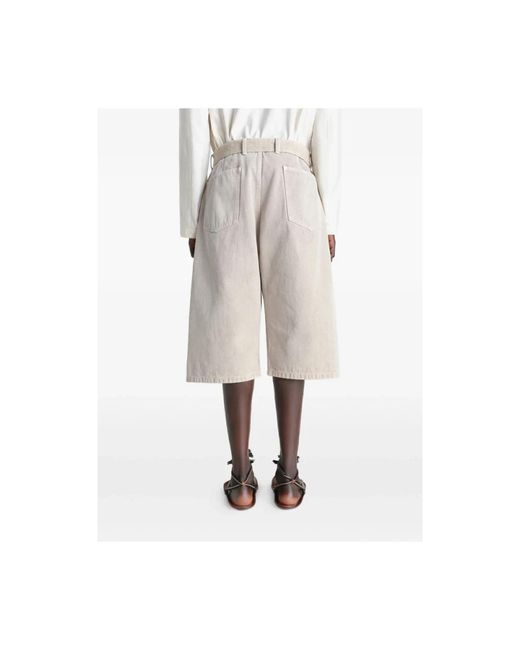 Lemaire White Long Shorts for men