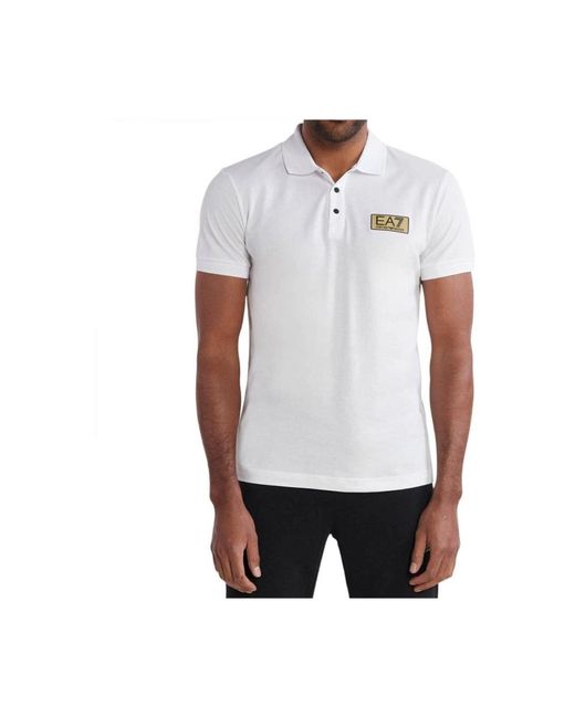 EA7 White Polo Shirts for men