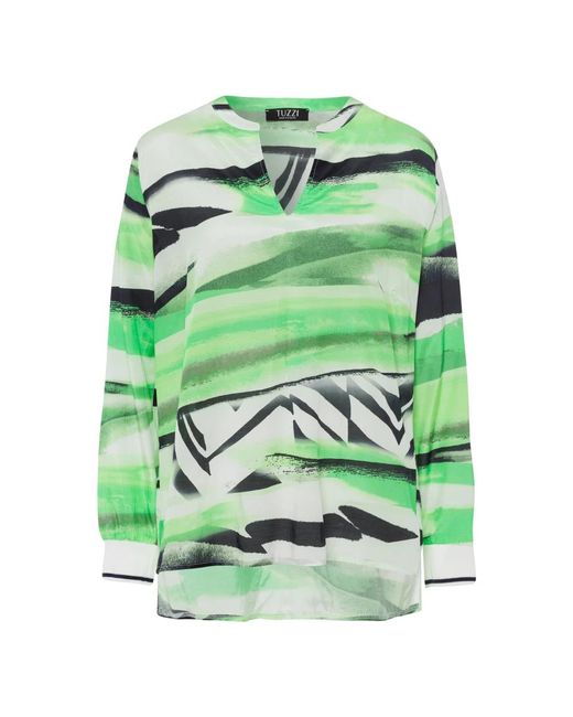 Tuzzi Green Schlupfbluse Sailing Trip Mit Sommerlichem Alloverprint