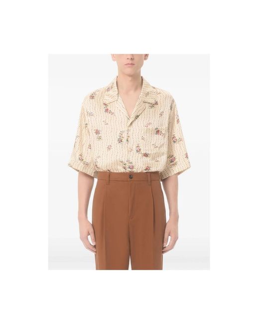 Valentino Natural Short Sleeve Shirts for men