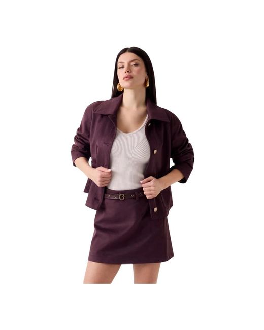 Guess Purple Leather Jackets