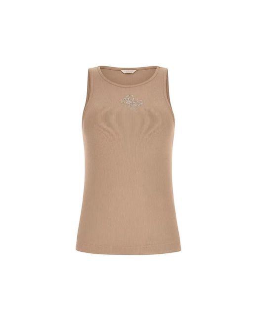 Guess Brown Sleeveless Tops