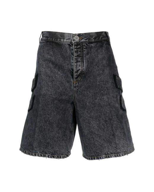 Balmain Gray Denim Shorts for men