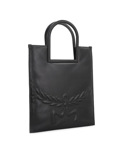 MCM Black Leder arel tote tasche