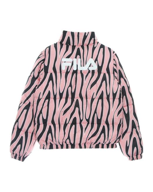 Fila Down Enid Aop Puff Jacket in het Red