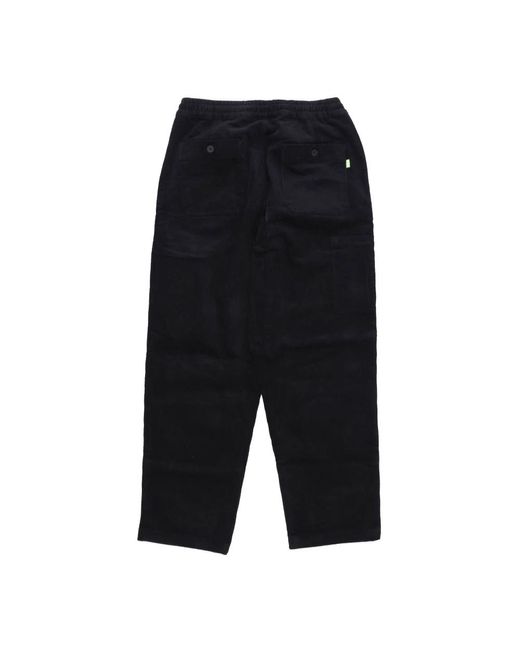 Straight Trousers Huf de hombre de color Black