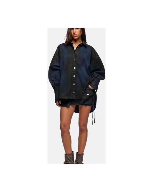 The Attico Blue Oversize-Hemdjacke