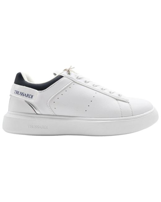 Trussardi Weiß blaue sneakers yiro stil in White für Herren