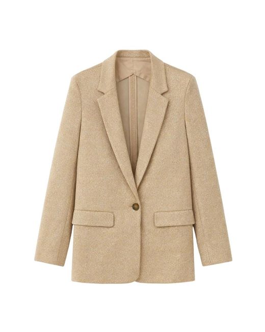 iBlues Jassen ,Katoen Straight Blazer in het Natural