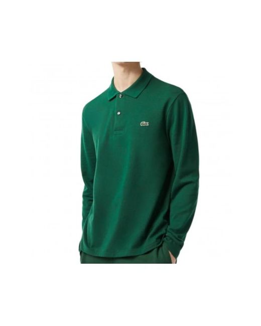 Lacoste Tops ,Groen ,Katoen Klassiek Poloshirt Met Lange Mouwen in het Green voor heren