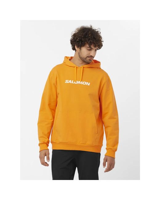 Salomon Logo perf hoodie in zinnia in Orange für Herren