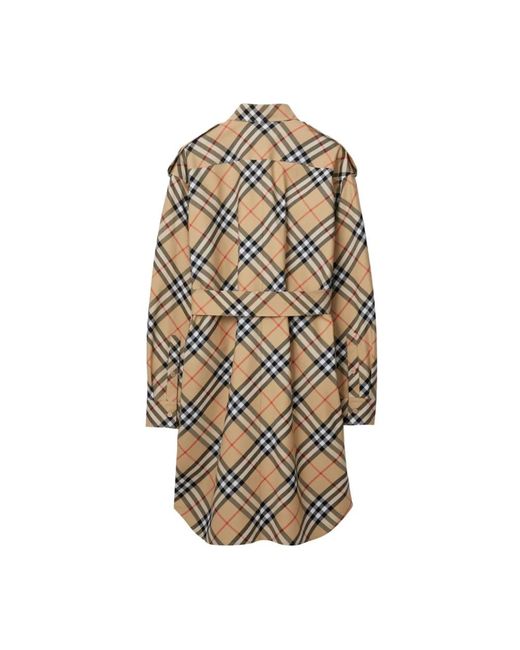 Burberry Natural Klassisches kleid mit vintage check muster