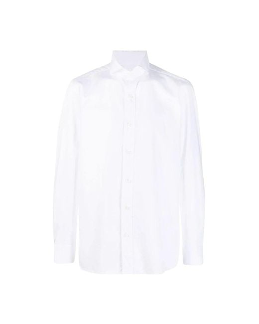 Luigi Borrelli Napoli White Formal Shirts for men