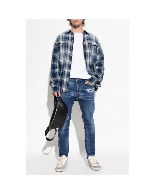 DSquared² Tops ,Wit ,Katoen T-Shirt Met Logo in het White voor heren