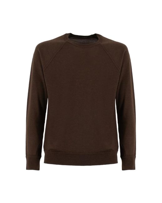Drumohr Hoodies & Sweatvesten ,Bruin ,Wol Crewneck Sweater in het Brown voor heren