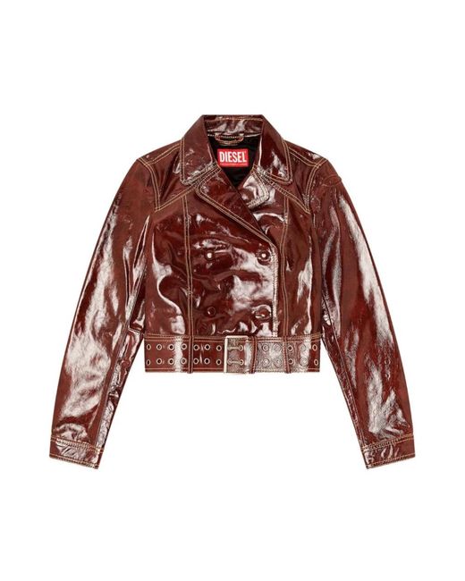 DIESEL Red Leather Jackets
