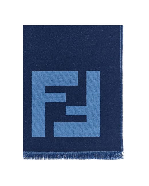Fendi Blue Winter Scarves for men
