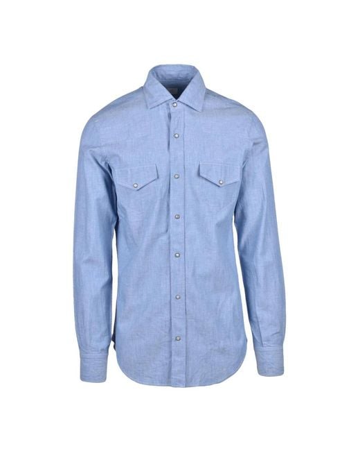 Eleventy Blue Casual Shirts for men