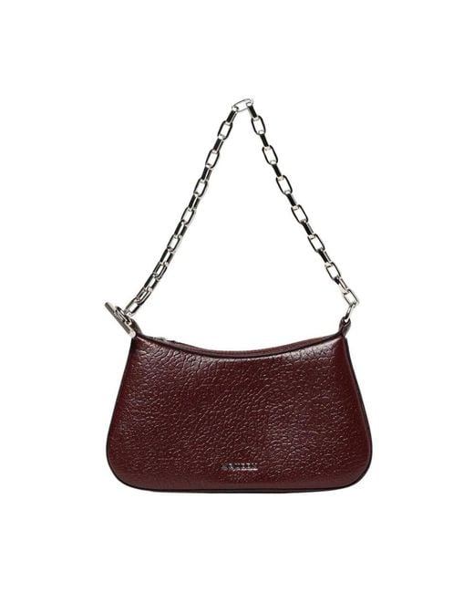 Alexander McQueen Purple Braune Kettenschultertasche Mit Reißverschluss