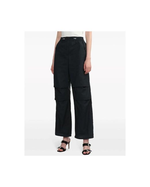 Halfboy Broeken ,Zwart ,Katoen Donkerblauwe Parachute Broek in het Blue