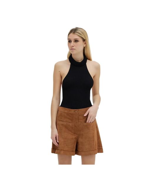 FEDERICA TOSI Brown Sleeveless Tops