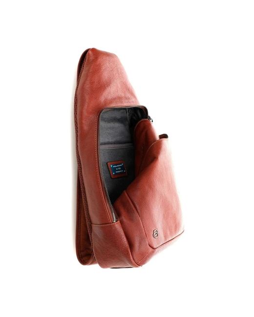 Piquadro Braune Leder Umhängetasche Männer in Red für Herren
