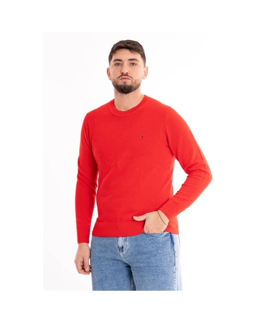 Tommy Hilfiger Ridge crew neck sweater in Red für Herren