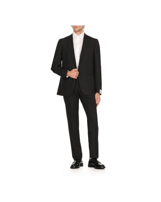Caruso Schwarzer Wollanzug Jacke Mit Hose in Black für Herren